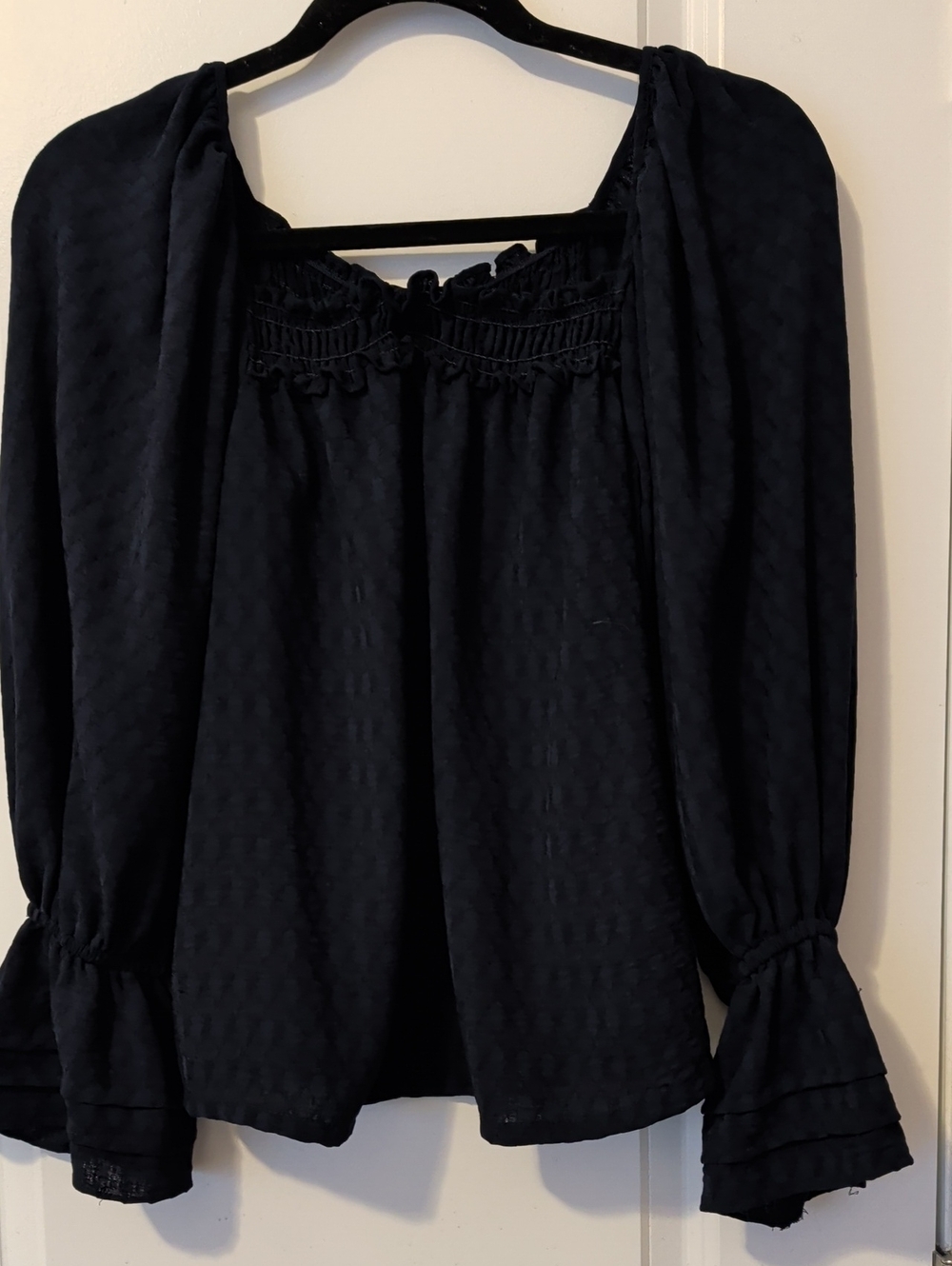 Max Studio London Textured Long Sleeve Blouse